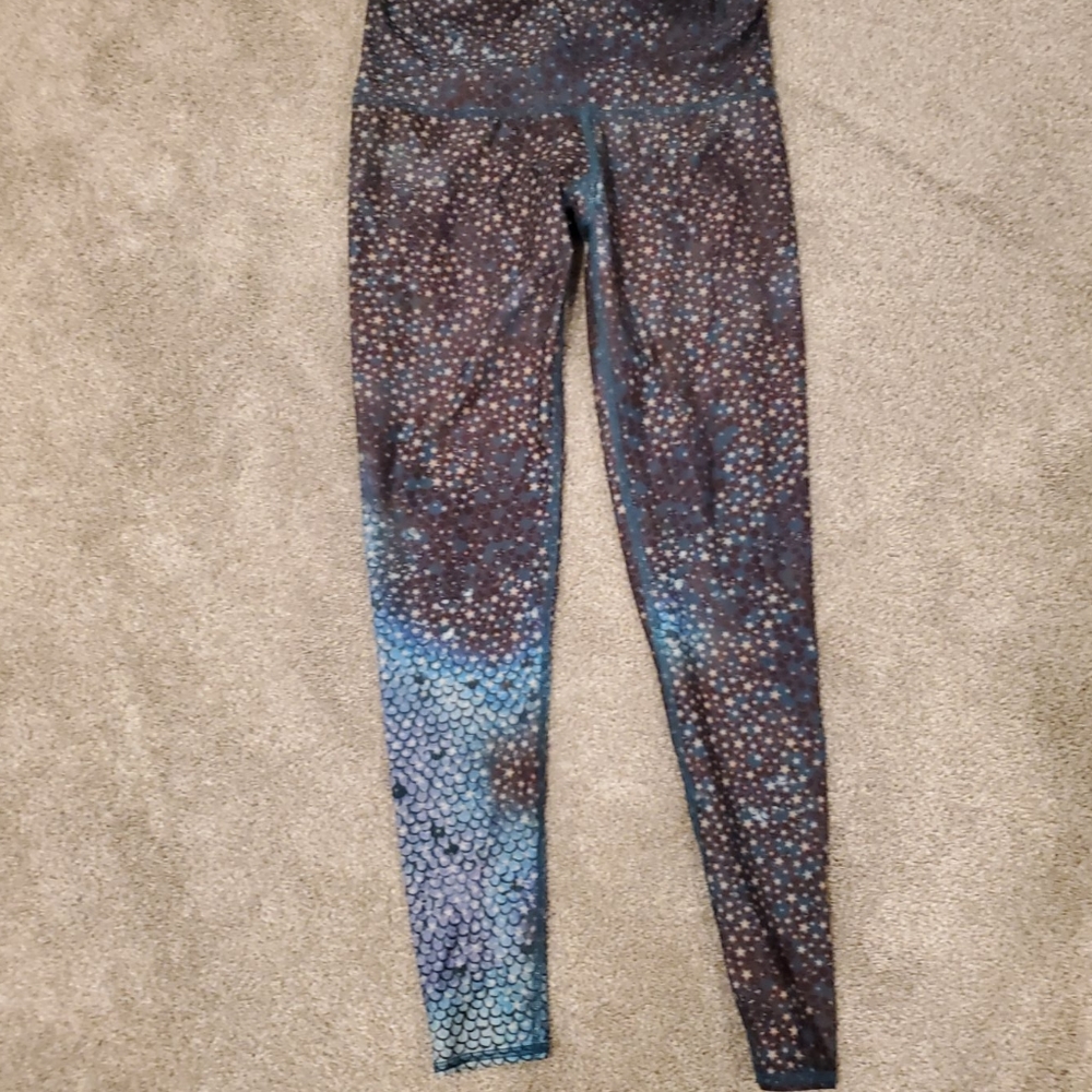 Teeki Yoga Pants Mermaid Fairyqueen Teal Hot Pant - Picture 3 of 4